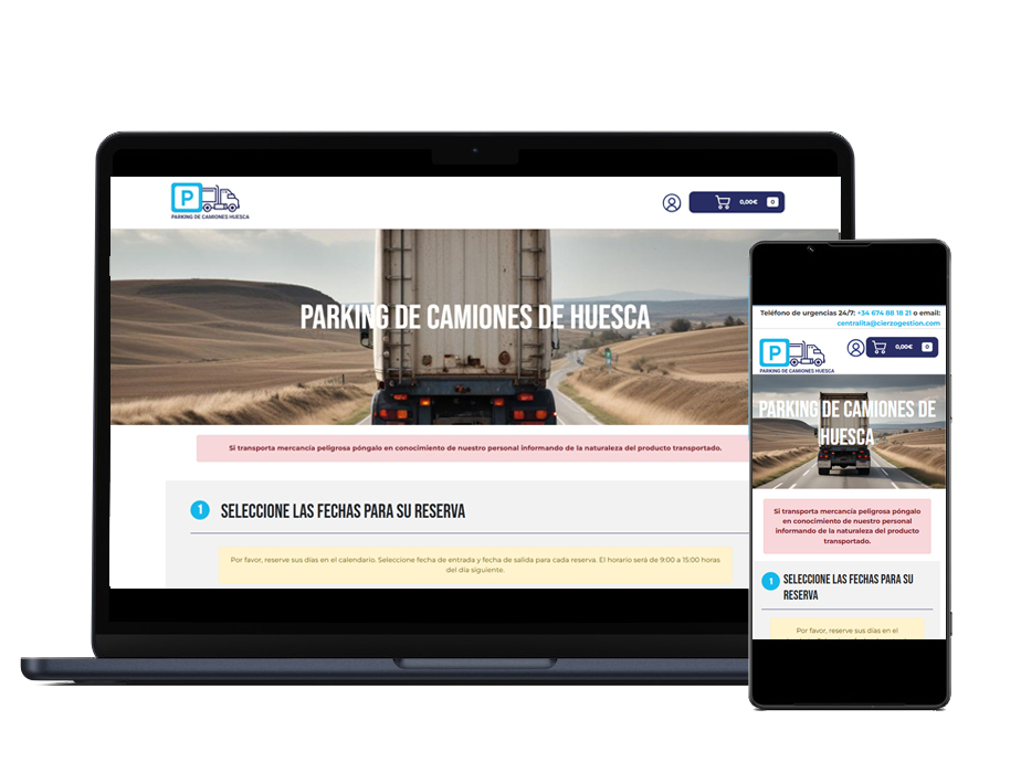 Reservas parking de camiones de Huesca